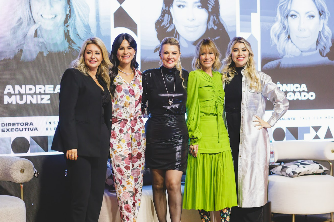 Da esquerda para direita: Andrea Muniz, Natalia Beauty, Tatyane Luncah, a jornalista Mônica Salgado e Marcella Ferrarezi - Créditos: Divulgação