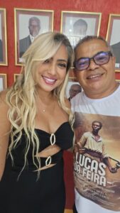 Camila Gama e o diretor Aderaldo Miranda