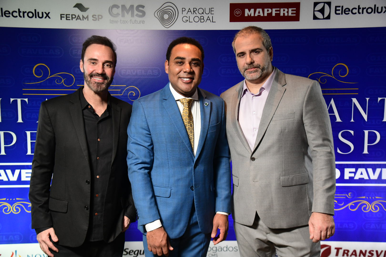 Diogo-Portugal-Gilson-Rodrigues-e-Rodrigo-Alvarez- Jantar Prosperar reúne empresários, líderes e personalidades em São Paulo para celebrar nova fase do G10 Favelas