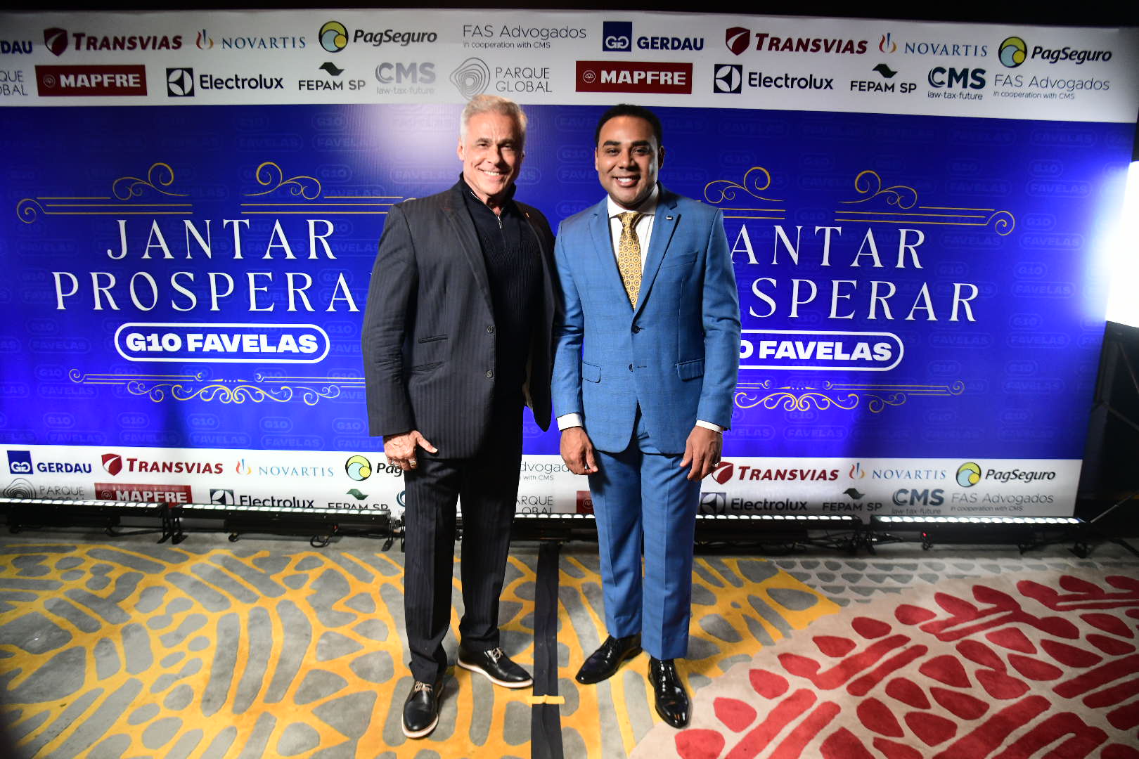 Oscar-Magrini-e-Gilson-Rodrigues- Jantar Prosperar reúne empresários, líderes e personalidades em São Paulo para celebrar nova fase do G10 Favelas