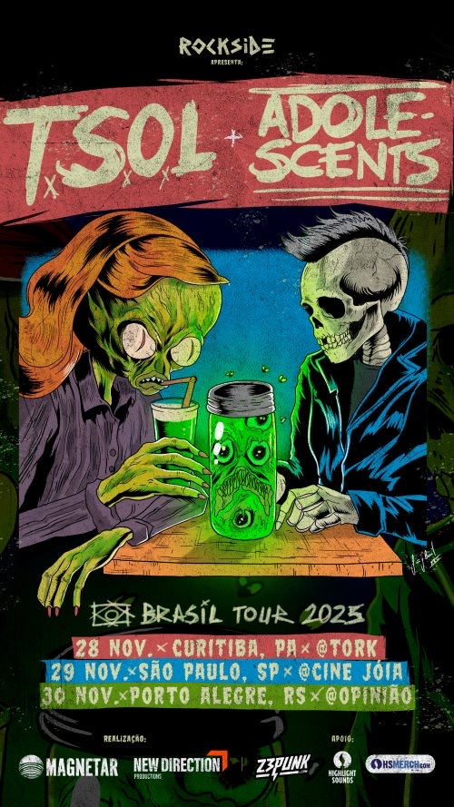 898d1e94-be96-40a8-8093-0129bb9dc670 Rockside estreia em São Paulo com T.S.O.L. e Adolescents no Cine Joia