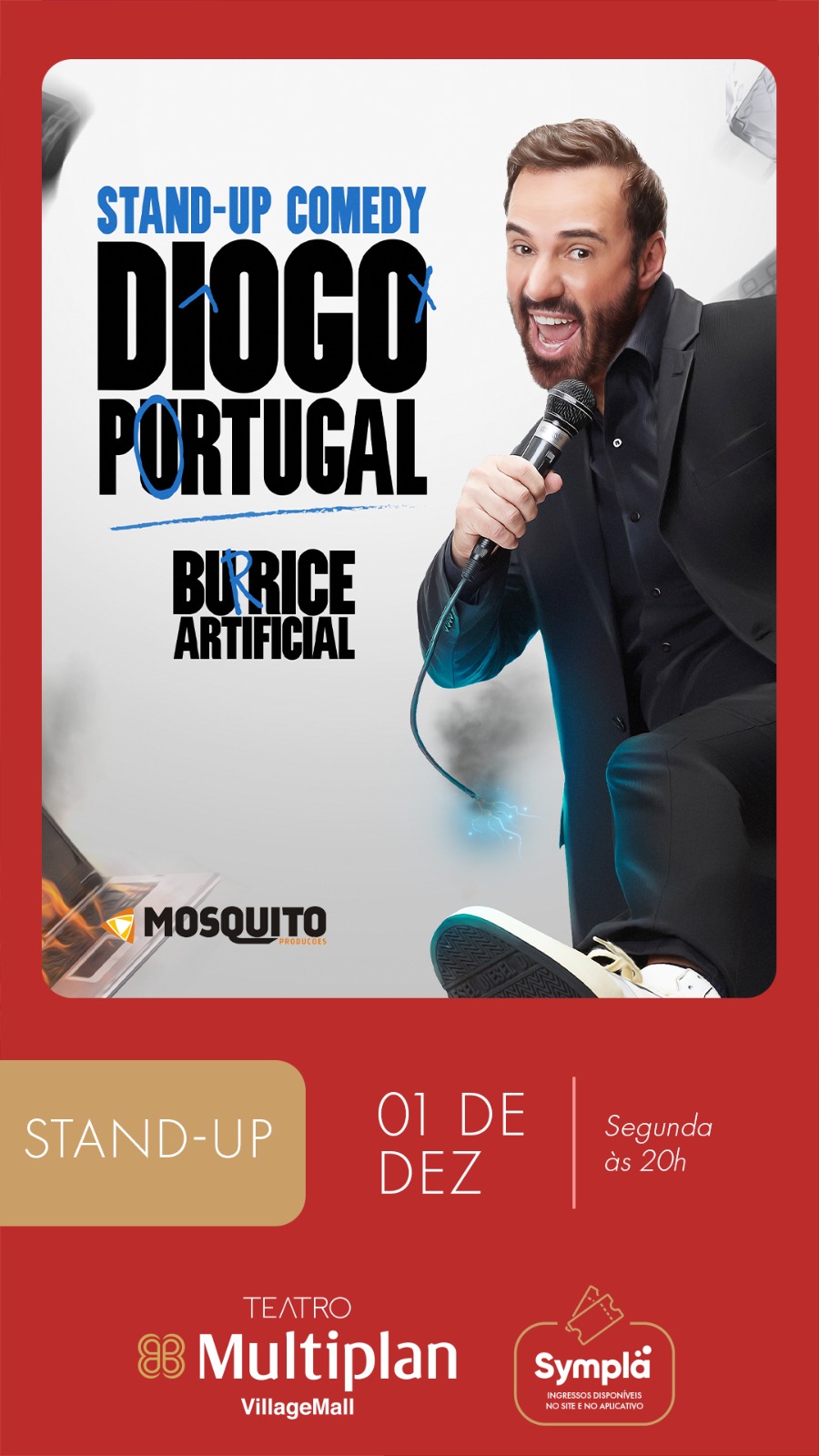 IMG_3416 Diogo Portugal apresenta “Burrice Artificial” no Teatro Multiplan em sessão única no Rio