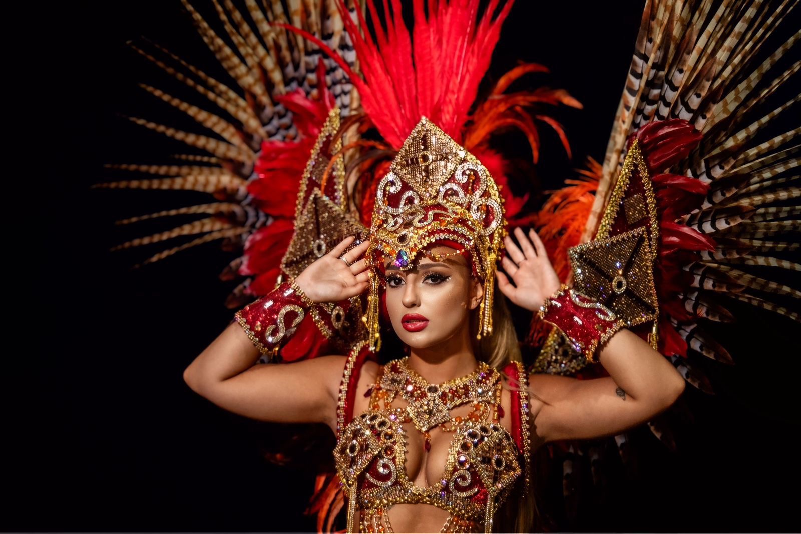 7fb9c6b5-970d-4c5b-90c9-ffb1693ad1a5 Sarah Estanislau emociona como madrinha do GRES Consulado no Jubileu de Ouro